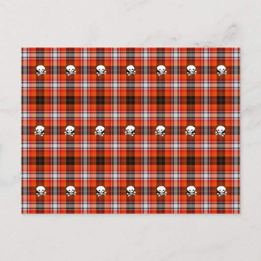 Crâne écossais goth plaid carte postale (Devant)