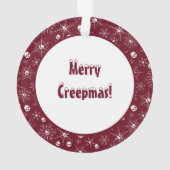 Crâne effrayant Creepmas Noël Snowflakes rouge (dos)