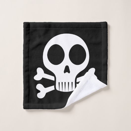 Crâne éffrayant sur un arrière - plan noir (Gant de toilette)