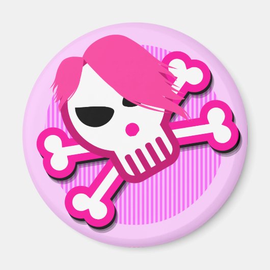 Crâne Emo sur aimant (Devant)