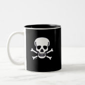 Crâne en os noir 2 tons main droite tasse à café (Gauche)