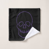 Crâne en violet et noir (Gant de toilette)