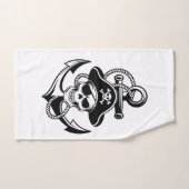 Crâne et Ancre de pirates audacieux - Conception n (Serviette à main)