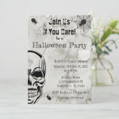 Crâne et araignées Invitation de fête d'Halloween (Debout devant)