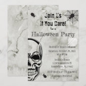 Crâne et araignées Invitation de fête d'Halloween (Devant / Derrière)