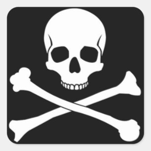 Crâne et autocollants carrés de Crossbone