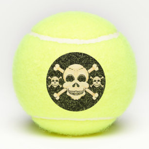 Crâne et balles de tennis d'os croisés
