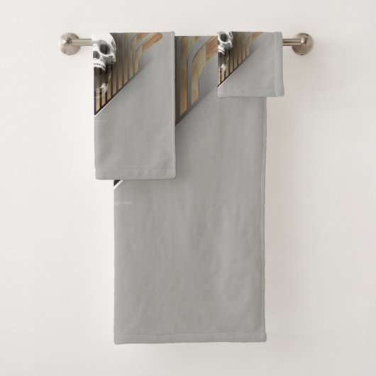 Crâne et bâtons de hockey (En situation)