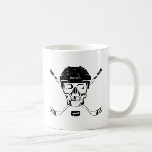 Crâne et bâtons de hockey Mug de café (Droite)