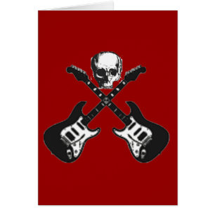 Crâne et carte croisée de pirate de guitares