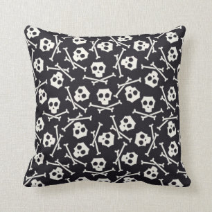 Crâne et coussin de Halloween d'os croisés