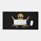 Crâne et épées d'or Drapeau pirate de Calico Jack (Clavier et souris)