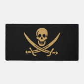 Crâne et épées d'or Drapeau pirate de Calico Jack (Recto)