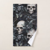Crâne et houx de Noël gothique (Serviette à main)
