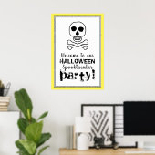 Crâne et os, Affiche de bienvenue Halloween (Bureau à domicile)