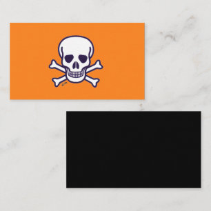 Crâne et os carte de visite standard orange noir