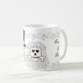 Crâne et os croisés épousant la tasse de couples (Devant droit)