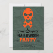 Crâne et os croisés Invitation de la fête d'Hallow (Devant)