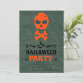 Crâne et os croisés Invitation de la fête d'Hallow (Debout devant)