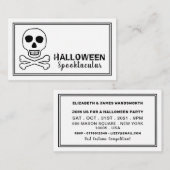 Crâne et os, Halloween Party Ticket Invitation (Devant / Derrière)