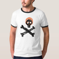 crâne et os Modèle de t-shirt pirate éffrayant