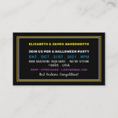 Crâne et os, Neon Halloween Invitation de ticket (Dos)