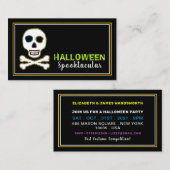 Crâne et os, Neon Halloween Invitation de ticket (Devant / Derrière)