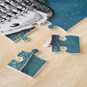 Crâne et puzzle de Teal de remous (Côté)