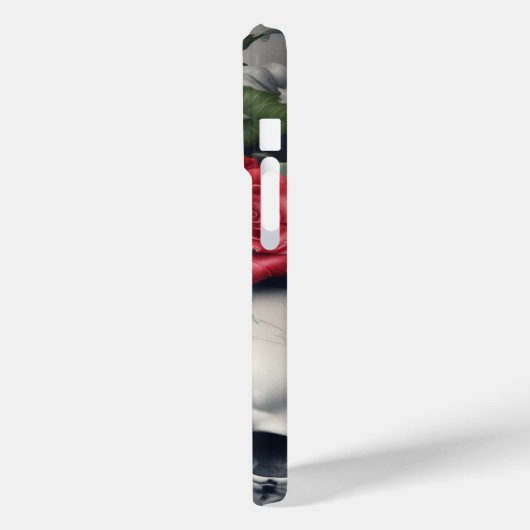 Crâne et Rose Apple iPhone 15 Pro Coque (Verso / Gauche)