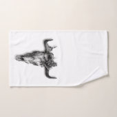 Crâne et Rose noir et blanc (Serviette à main)