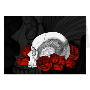 Crâne et roses rouges