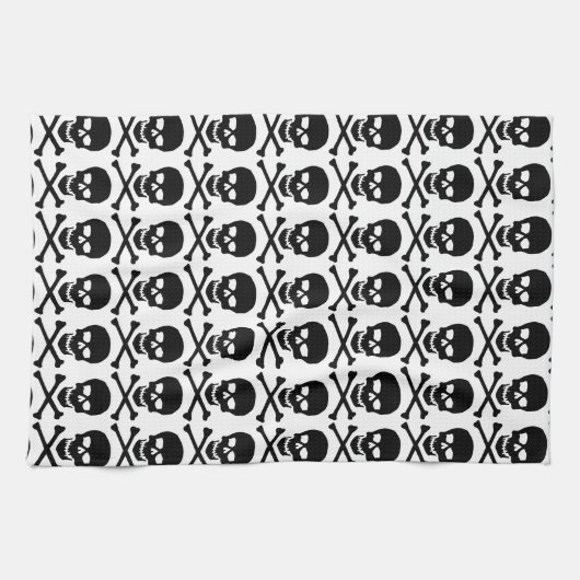 crâne et serviette de cuisine d'os (Horizontal)