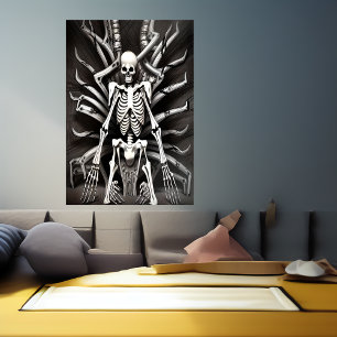 Crâne et squelette   AI Art Poster