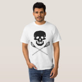 Crâne et T-shirt de bâtons de lacrosse (Devant entier)