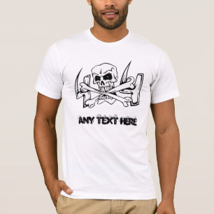 Crâne et T-shirt des hommes des os 4X4 de croix