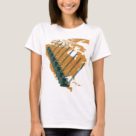 CRANE-EXPLOITANT US MAP JIGSAW PUZZLE OPERATOR T-SHIRT (Voorkant)