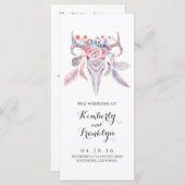 crâne floral boho aquarelle programmes de mariage (Devant / Derrière)