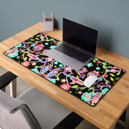 Crâne floral coloré mignon (Bureau 2)