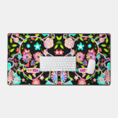 Crâne floral coloré mignon (Clavier et souris)