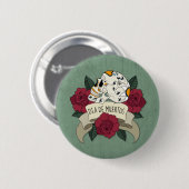 Crâne floral Dia de los Muertos | Badge (Devant & derrière)