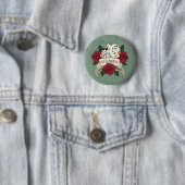 Crâne floral Dia de los Muertos | Badge (En situation)