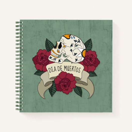 Crâne floral Dia de los Muertos | Carnet (Devant)