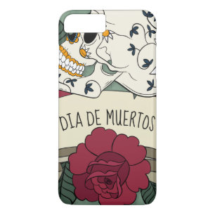 Crâne floral Dia de los Muertos   Coque de télépho