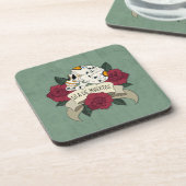 Crâne floral Dia de los Muertos | DESSOUS DE VERRE (Côté gauche)