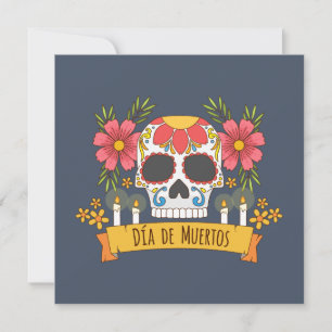 Crâne floral Dia de los Muertos   Invitation du pa