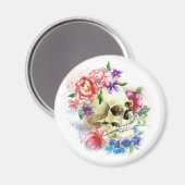 Crâne floral Dia de los Muertos | Magnet (Recto/Verso)