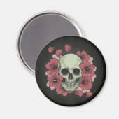 Crâne floral Dia de los Muertos | Magnet (Recto/Verso)