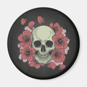 Crâne floral Dia de los Muertos   Magnet