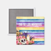 Crâne floral Dia de los Muertos | Magnet (Recto/Verso)