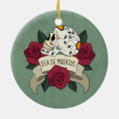 Crâne floral Dia de los Muertos | Ornement (Dos)